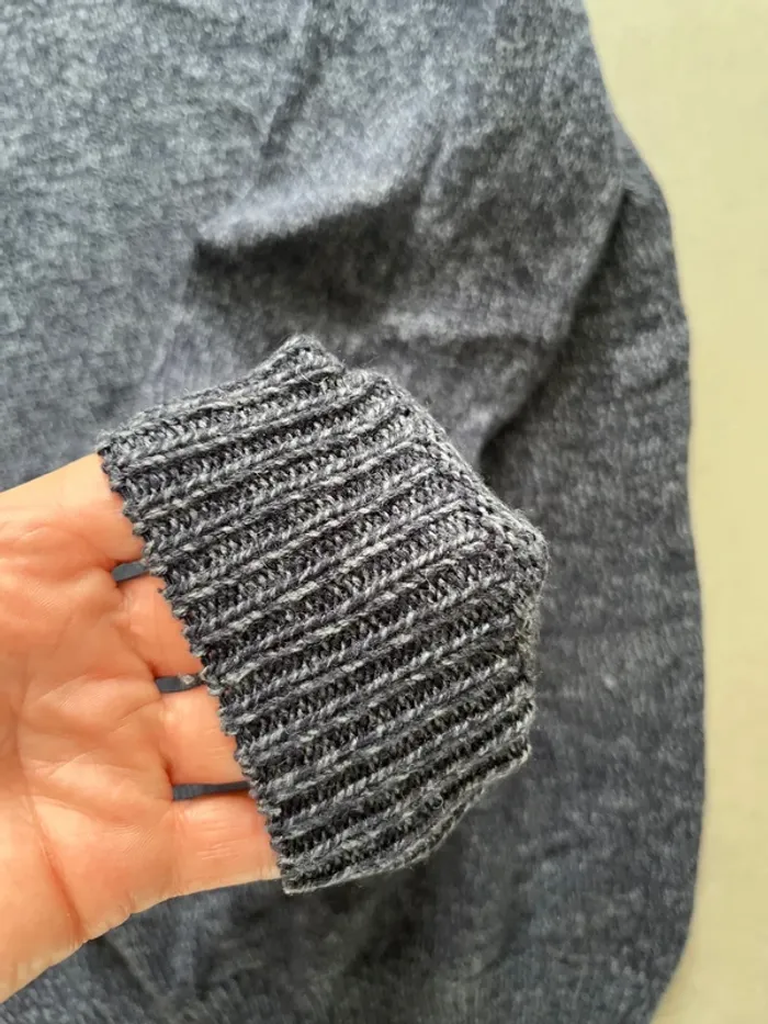 Pull bleu chiné 20% laine - photo numéro 4