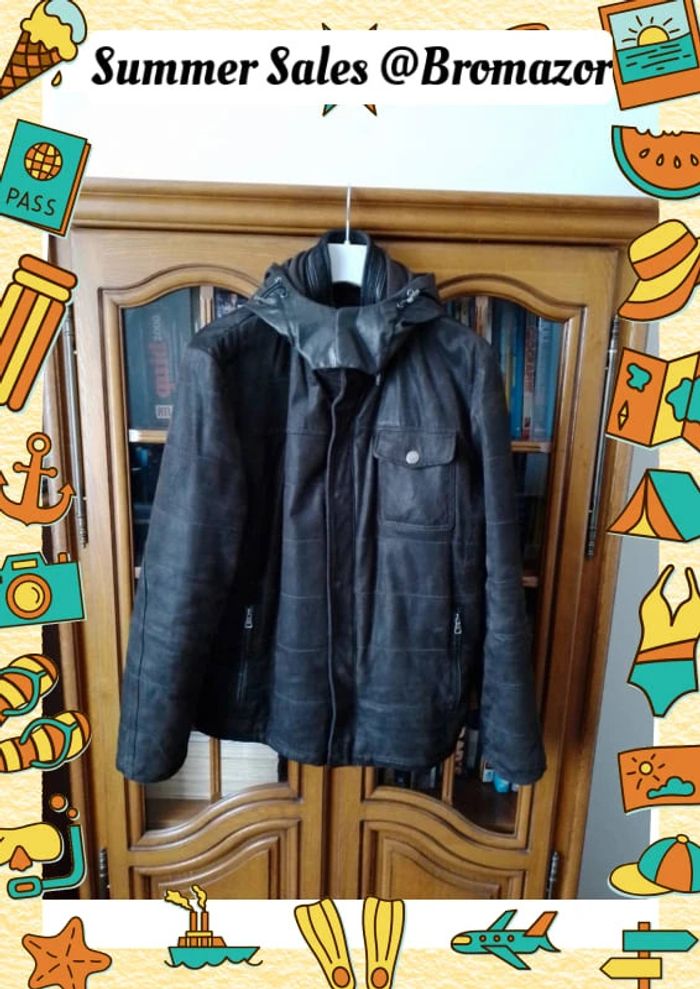 Blouson vintage en cuir Olly Gan taille XL - photo numéro 9