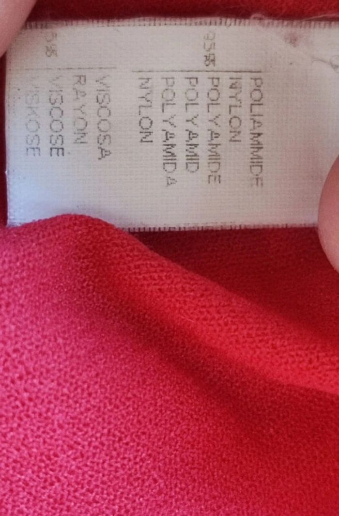 💗haut femme sexy chic rouge rose fushia avec brodé fleur t s 36 made in Italy malizia by la perla - photo numéro 9
