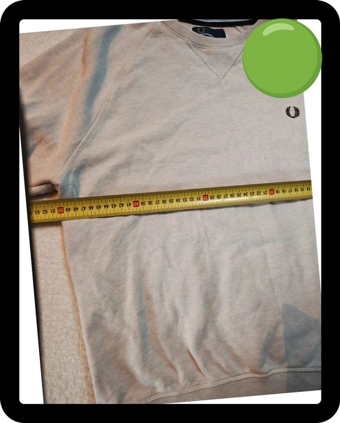Sweatshirt Fred Perry Authentique M6313 - Beige/Écru - Très Bon État - photo numéro 7