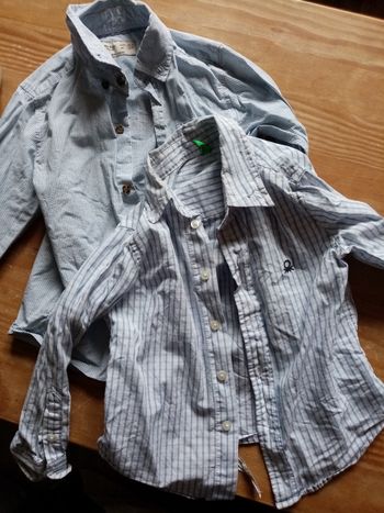 Lot 2 chemises blanc et bleu 36 mois