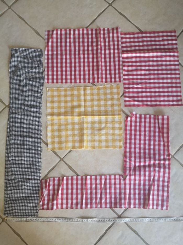 Lot chutes de tissus vichy