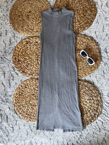 Robe mi-longue grise H&M XS/34