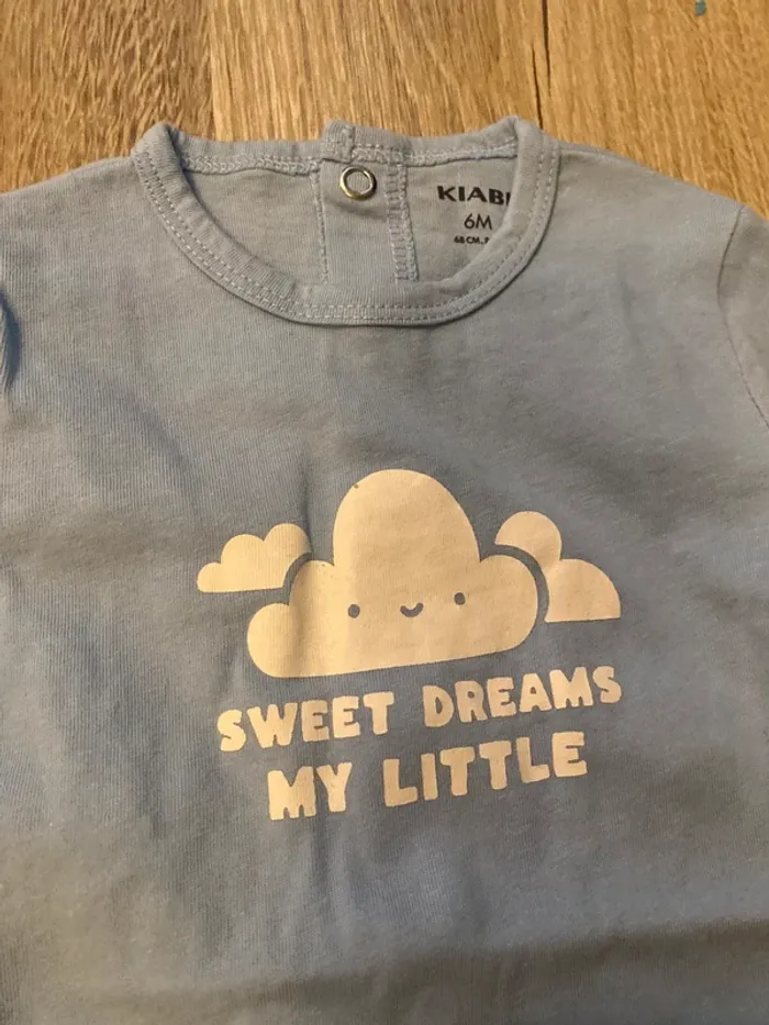 pyjama bébé taille 6 mois bleu ciel - photo numéro 2