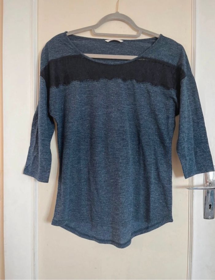 Haut manche 3/4 bleu foncé