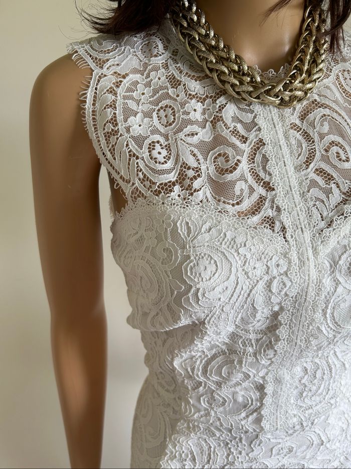 Robe blanche en dentelle Morgan taille 38 comme neuve - photo numéro 4