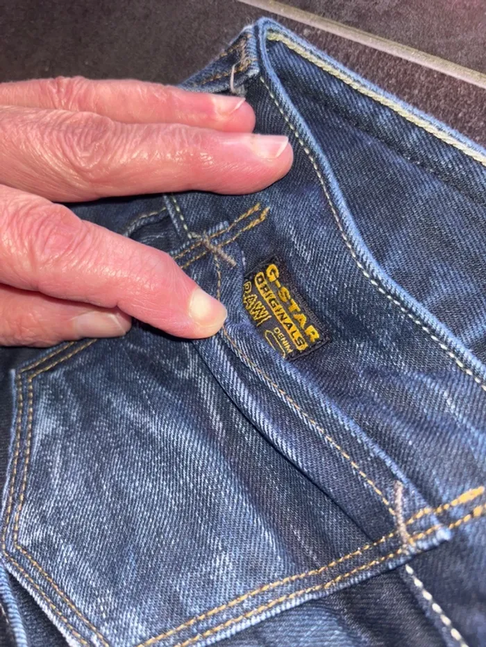 Jean 👖 G vintage star t 32 homme délavé jambes - photo numéro 7