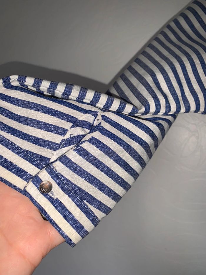Chemisier/Blouse blanc bleu - photo numéro 4
