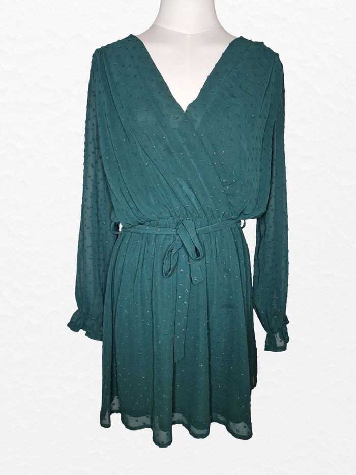 Robe casual Papillonne – M/L – Vert foncé – État : Très bon