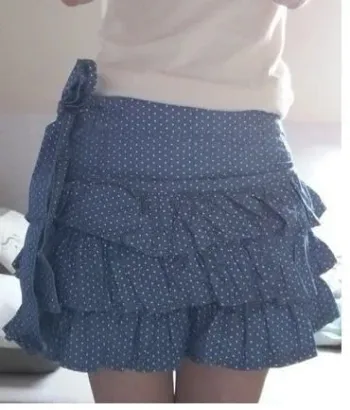 jupe naf naf bleue à pois taille 38 état neuve