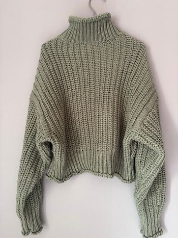 Pull grosse maille vert 