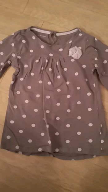 Tee shirt manches longues vertbaudet  a pois 6 ans
