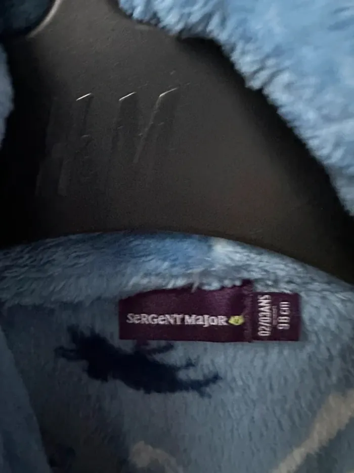 Peignoir sergent major 2/3 ans bleu dinosaures - photo numéro 6