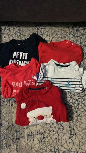 Lot 4 t shirt manches longues et 1 pull