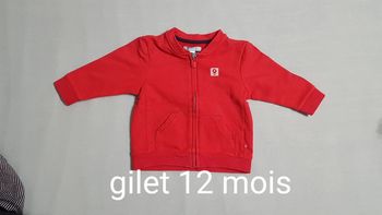 gilet zippé 12 mois