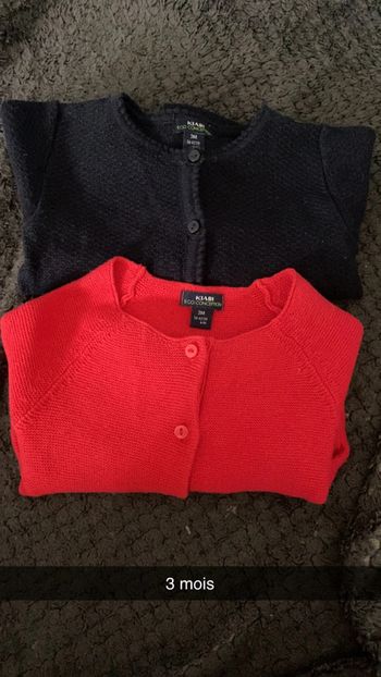 Lot de 2 gilets légers taille 3 mois