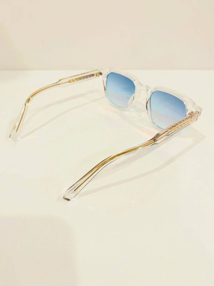 Lunette de soleil mixte transparente verres miroités uv protection taille moyenne - photo numéro 4