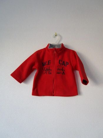 Polaire orange Week-end à la mer 6 mois TBE