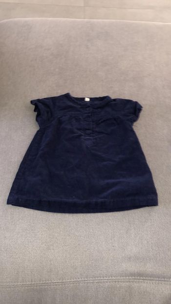 Robe velours bleu 3 mois