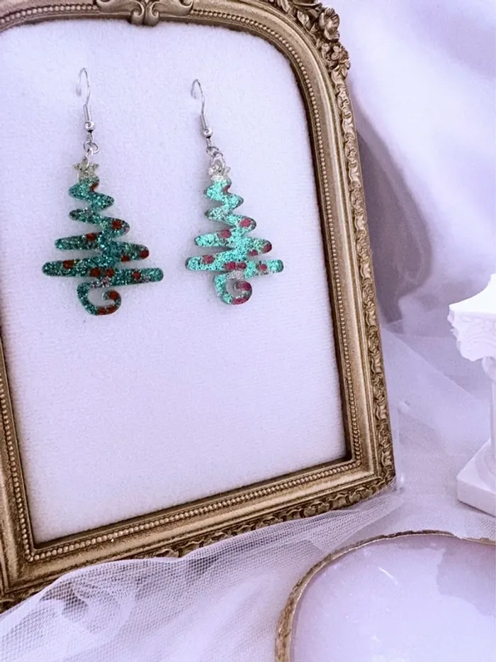 Boucles d’oreilles pendantes Sapin de Noël