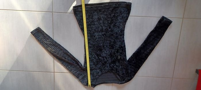 T shirt manche longue aspect velours noir - photo numéro 7