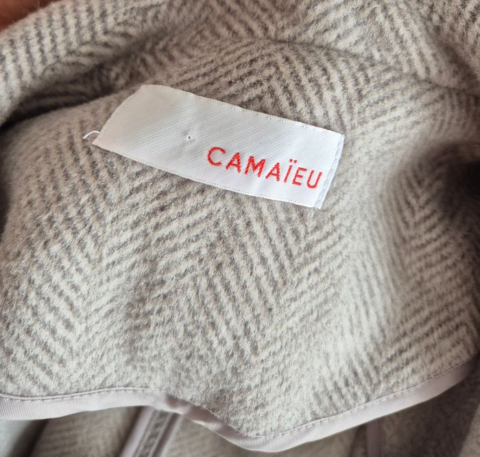 Manteau femme Camaïeu gris motif chevron taille 44 XXL - photo numéro 4