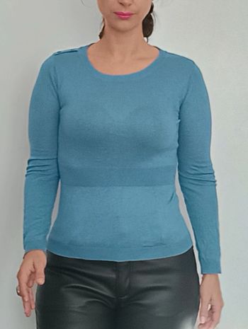 Pull fin bleu basique MNG taille 38
