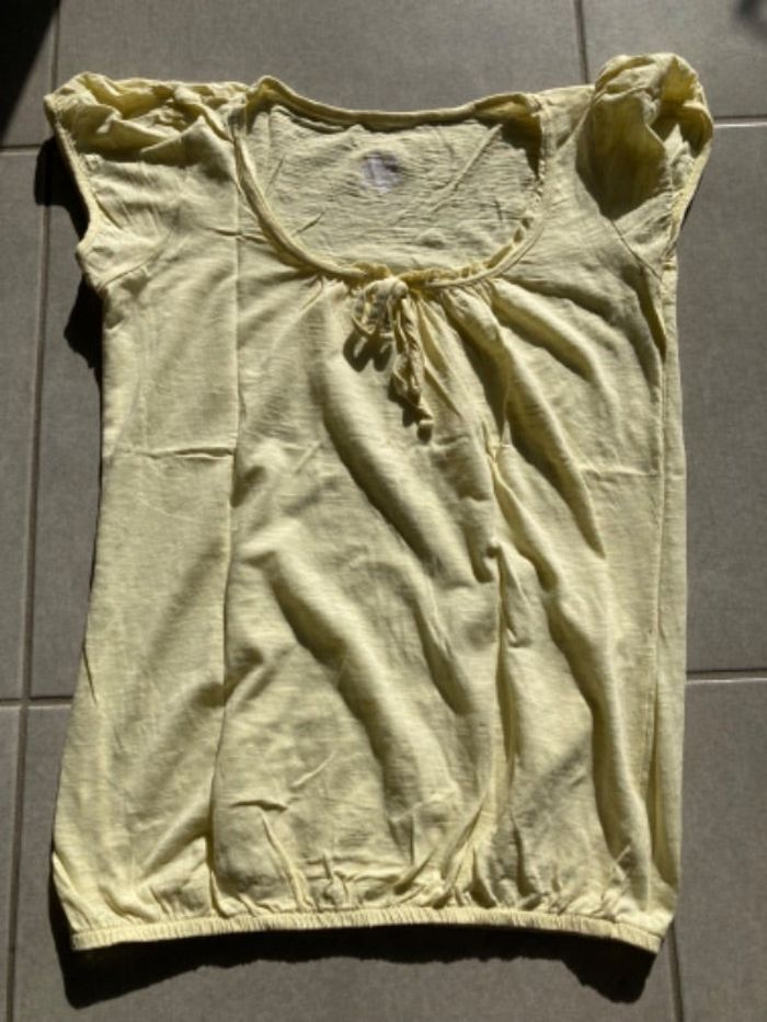 T shirt jaune pale T1