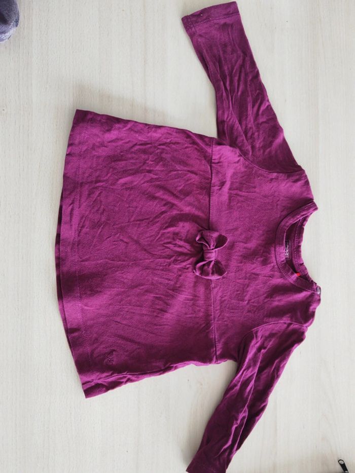 T shirt manches longues violet 12 mois esprit