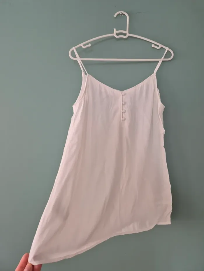 Debardeur femme blanc taille 38 a bretelles promod - photo numéro 2