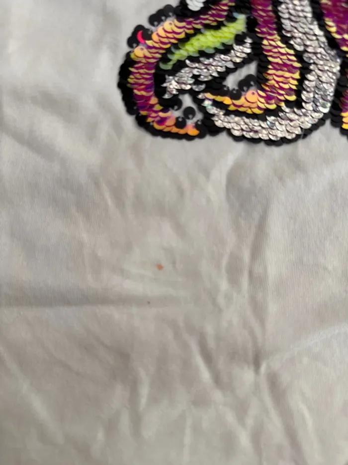 T-shirt licorne sequins H&M 7/8 ans - photo numéro 3