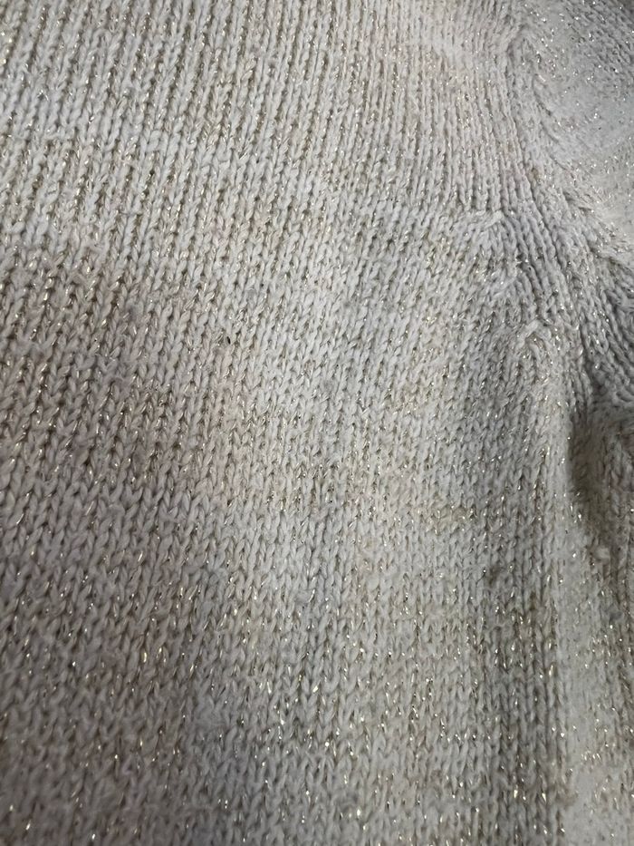 Robe fille beige et lurex doré 4-6 ans H&M - photo numéro 3