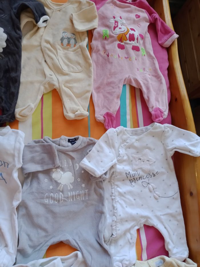 Pyjama blanc j'aime mon papa écrit en bleu 1 mois - photo numéro 6