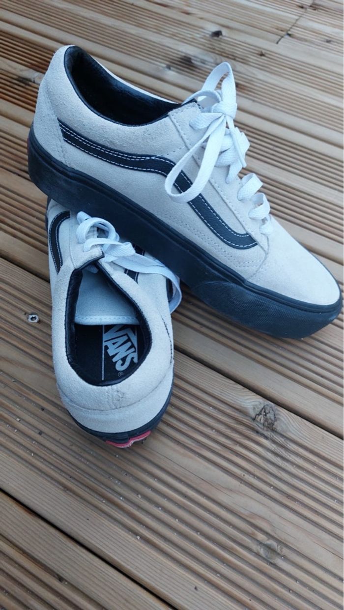 Vans Old Skool – Baskets grises et noires unisexes Taille 38 en très bon état - photo numéro 5