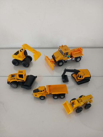 Lot de 6 Véhicules de Chantier Miniatures - Type Die-Cast