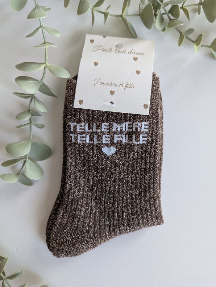Paire de chaussettes Telle mère telle fille marron - photo numéro 2
