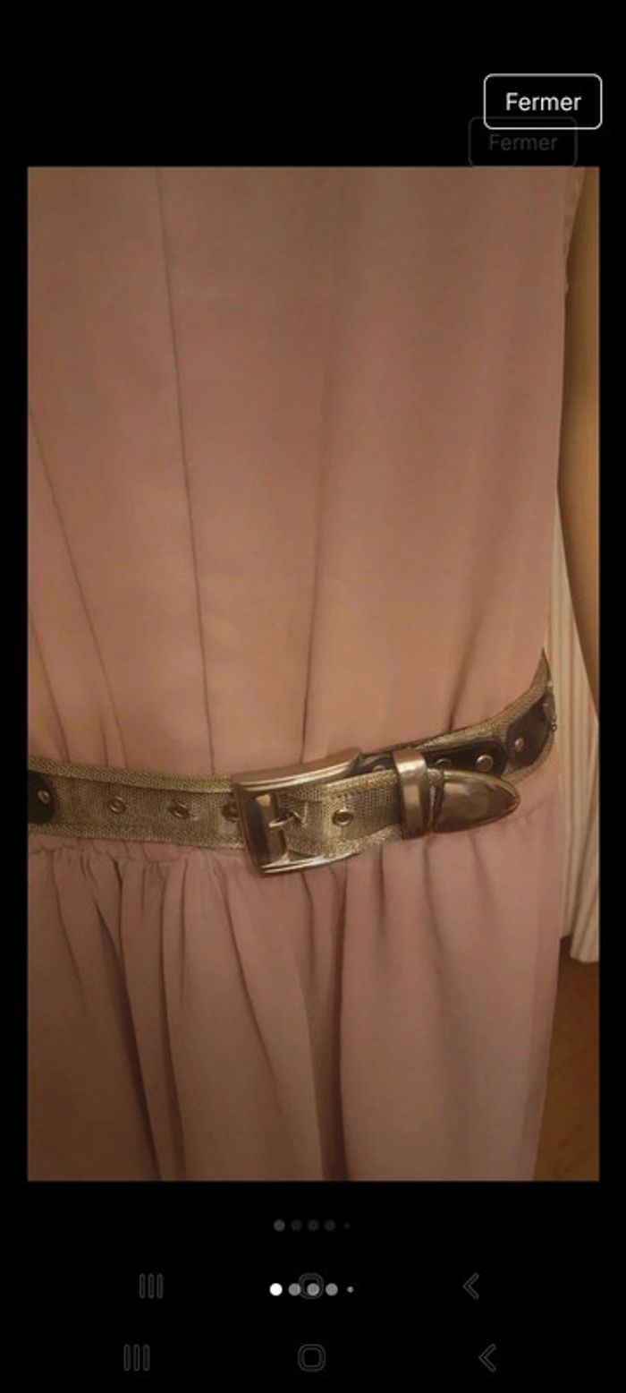 Ceinture en métal/cuir/aigles ajustable 80/90cm