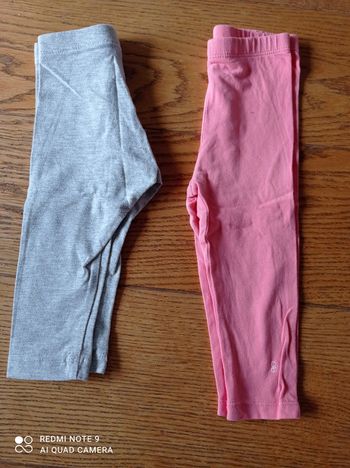 Lot de deux leggings fille, Obaibi et Zara, taille 12 mois
