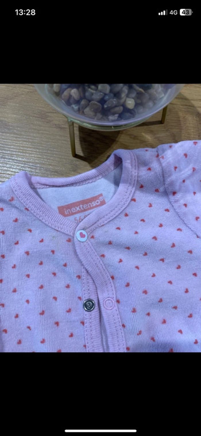 🖤 lot de 2 pyjama velours bébé fille 1 mois 🖤 - photo numéro 5