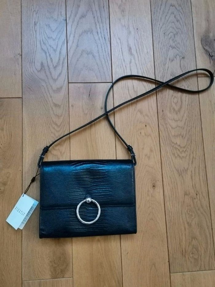 Sac Anouck en cuir marine sac pochette 2en1 | Claudie Pierlot | neuf - photo numéro 5