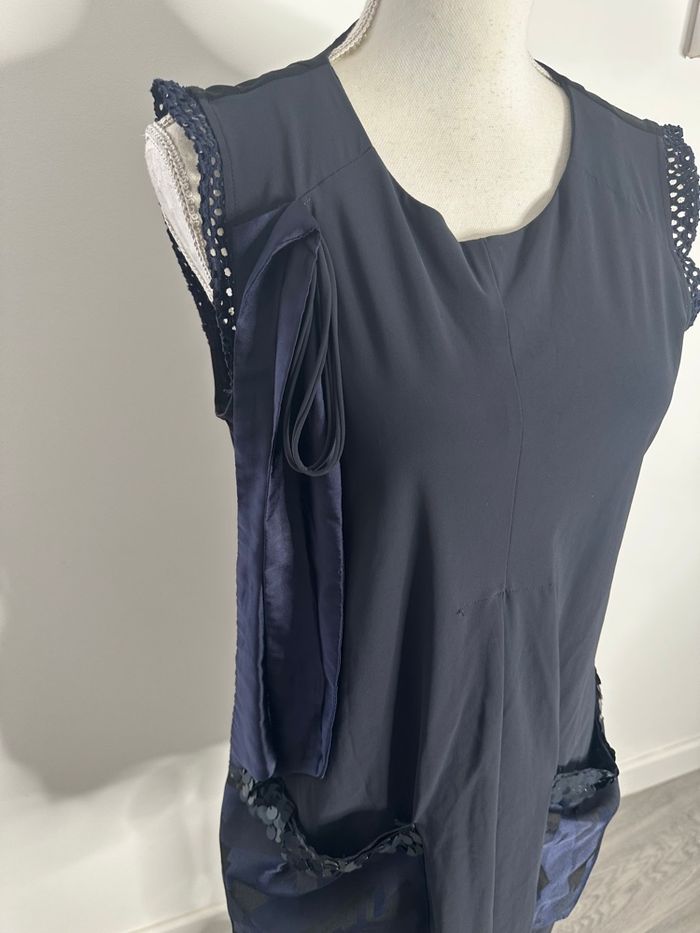 Robe bleue marine et sequins la mode est à vous T40 L - photo numéro 2