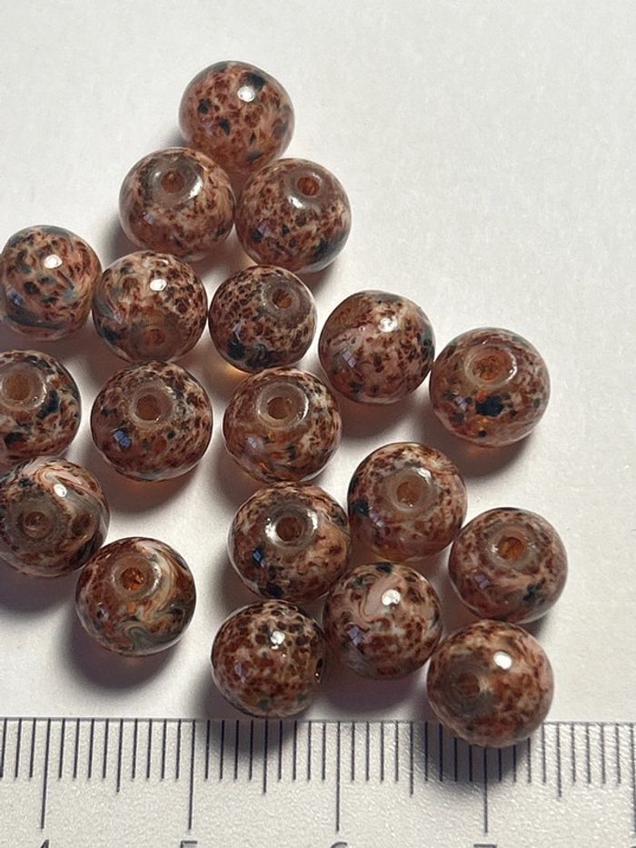 A21 lot de 20 perles léopards marrons verre 8mm - photo numéro 4