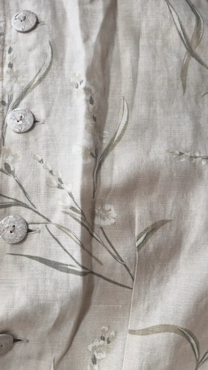 Robe chemise vintage en lin Christine Laure taille 38 fin année 80 début années 90 - photo numéro 3