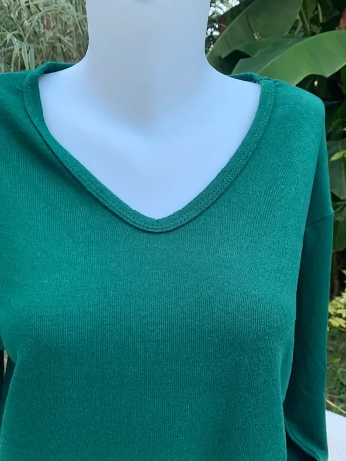 Pull fin SHEIN vert bouteille taille M - photo numéro 3