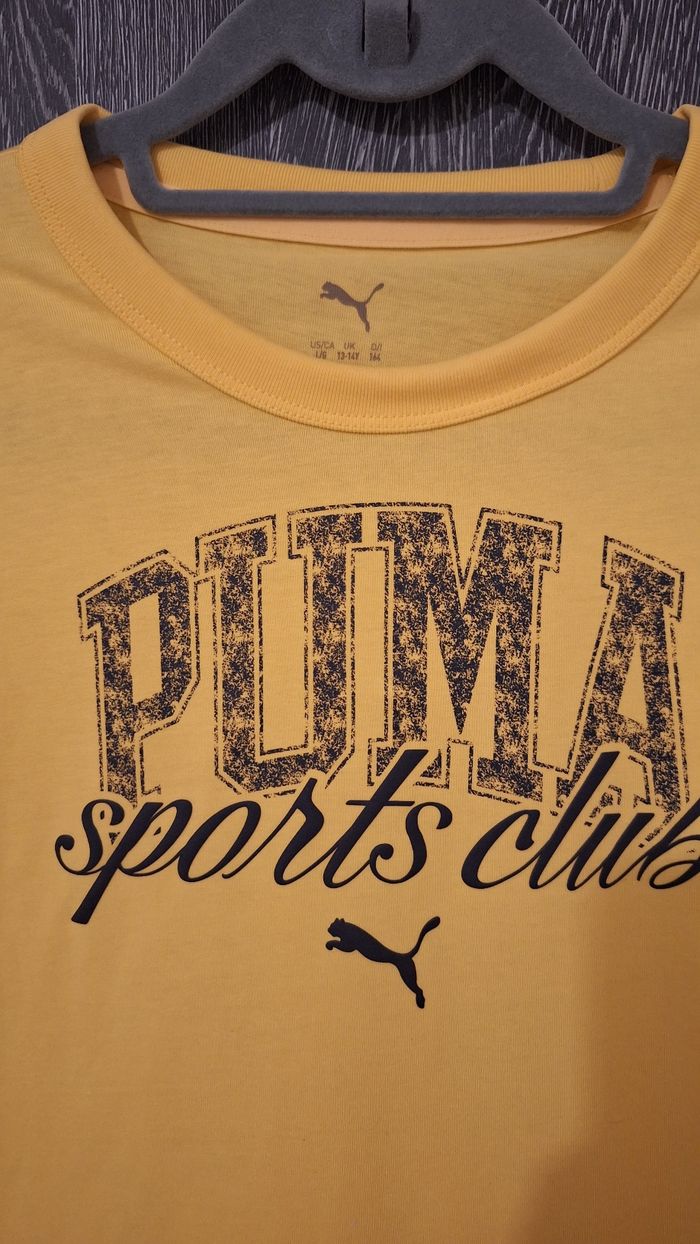 Tee-shirt manches courtes uni jaune Puma - photo numéro 3