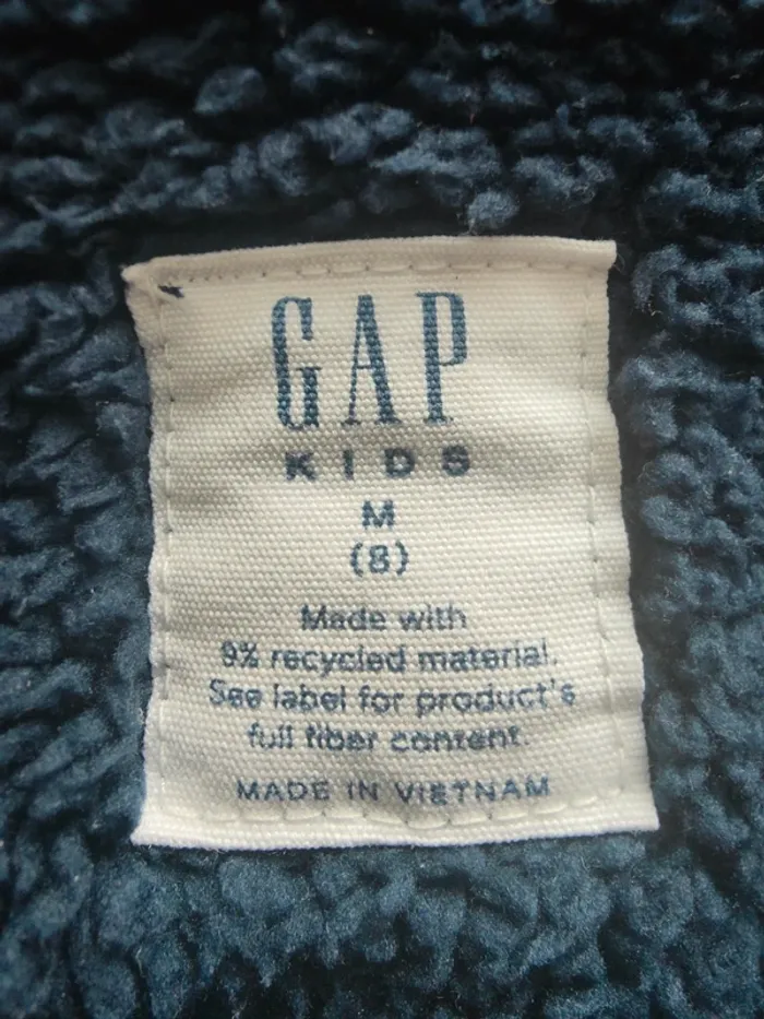 Gilet fourré à capuche Gap bleu 8-10 ans - photo numéro 4