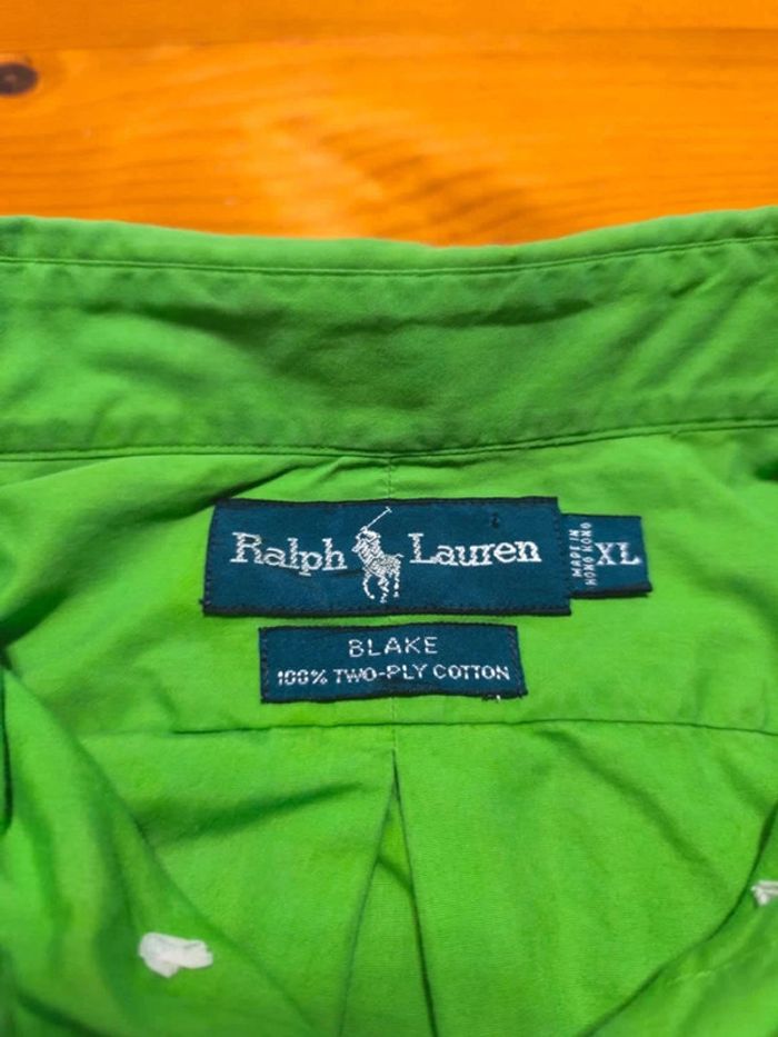 Chemise Ralph Lauren - Blake - Logo brodé bleu - Vert clair - Taille XL - photo numéro 8