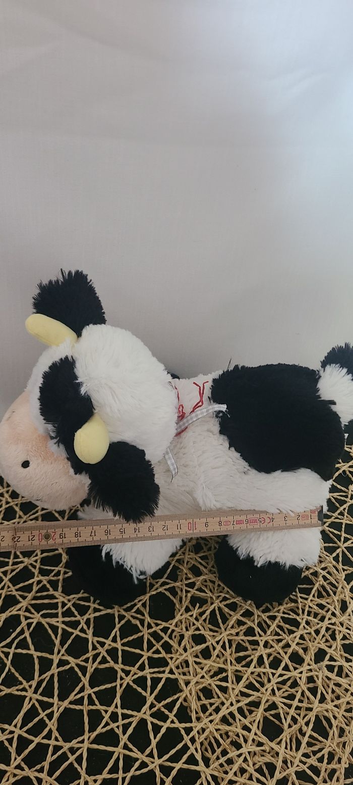 Doudou vache peluche blanche noire - photo numéro 3