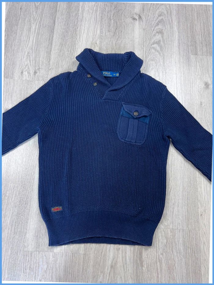 Pull col roulé Ralph Lauren Vintage Bleu marine Taille S - photo numéro 7