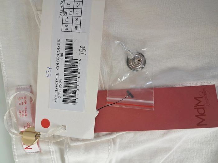 Md'M jean été blanc T.46 taille haute neuf - photo numéro 14